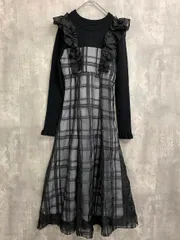 MAJESTIC LEGON マジェスティックレゴン 1047068404 ショルダーフリルドッキング ワンピース sizeXS/ブラック ■■ レディース