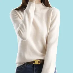 高伸縮 セーター 無地 カットソー 小顔 ニットソー 着痩せ 着回しやすい インナー 重ねる着便利 長袖 カシミヤタッチ カジュアル 4サイズ展開。ハイネック 秋 秋冬 レディース 冬 トップス カジュアル ニット シンプル [DMFU]