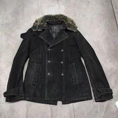 ROUSHATTE 00s Y2kルーシャット　Lサイズ　ダブルファーコート　ジャケット　ナポレオンジャケット　ブラック　お兄　ギャル グランジ【0016H】