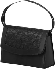 MIKA&MAYA フォーマル バッグ 黒 葬儀 結婚式 レディース 冠婚葬祭 入学式 卒業式 葬式 ブラック 大容量 (2ハンドル,  Free Size)