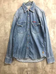HYSTERIC GLAMOUR ヒステリックグラマー 0233AH08 日本製 ウエスタンシャツ デニム シャツ sizeM/水色 ■■◎メンズ