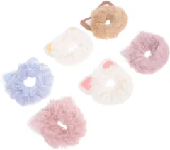 【6個セット！】猫耳ヘアバンド  弾力性ポニーテールホルダー 可愛い猫耳デザイン 結婚式 パーティー 誕生日 学校用ヘアアクセサリー　ｂ-224