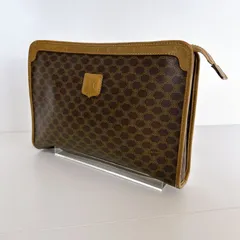 CELINE セリーヌ　バッグ　セカンドバッグ　マカダム柄　汚れあり　ブラウン系　中古品　管理番号ARCAMRA1153
