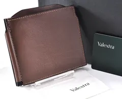 未使用 Valextra ヴァレクストラ VOL80 マネークリップ 稀少カラー 牛革 Brown チョコ ブラウン 財布 付属品： 外箱、保存袋、購入証明書（カード）、取扱説明書
