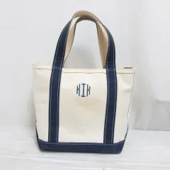 エルエルビーン L.L.BEAN BOAT AND TOTE キャンバス トート バッグ アイボリー ネイビー USA製