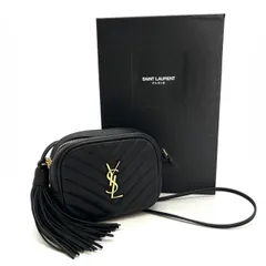 SAINT LAURENT　サンローラン　ショルダーバッグ　カサンドラ　YSL　ブラック　タッセル　ミニバッグ　レディース　レザー　ゴールド金具　ポシェット