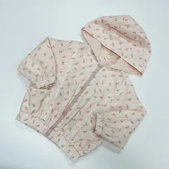 90 キッズ 花 コットン ウィンドブレーカー
