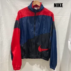 ナイキ 90s 白タグトラックジャケット ヴィンテージ ナイロンジャケット ウィンドブレーカー ブルゾン ネイビー レッド ブラック メンズ L ISItems【USED】【古着】【中古】50151850
