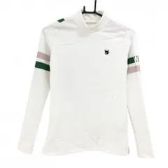 ワック 長袖ハイネックシャツ 白×グリーン×ピンク 袖ライン ロゴ刺しゅう レディース 2(M) ゴルフウェア WAAC