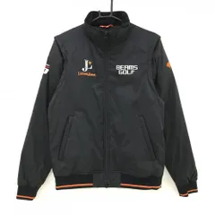 【美品】ビームスゴルフ 2WAY中綿ジャケット 黒×白 ブルゾン 袖着脱可 メンズ M ゴルフウェア BEAMS GOLF