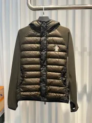 モンクレール グルノーブル メンズ ニットダウン オリーブグリーン