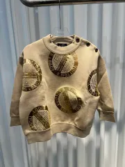 Louis Vuitton モノグラム エンボス ロゴ セーター スウェット ベージュ レディース