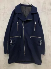 NO ID ノーアイディー メルトン Wライダース ハーフ コート size1/紺 ◆■◎メンズ