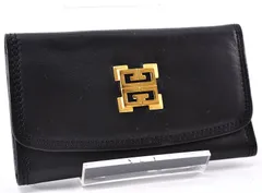 美品 Givenchy ジバンシー Key Case キーケース Black ブラック 黒 Gold Logo ゴールド ロゴ