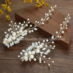 ヘアピン ゴールド 金 シルバー 銀 2個セット ヘアアクセサリー パール ヘッドドレス パーティ ブライダル ホワイト 演奏会 披露宴 結婚式 