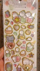 ボンボン ドロップ 立体ステッカー 金縁 動物