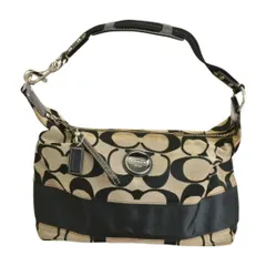 コーチ COACH ショルダーバッグ 肩掛け レザー キャンバス シグネチャー F15197 グレー レディース F-B6895