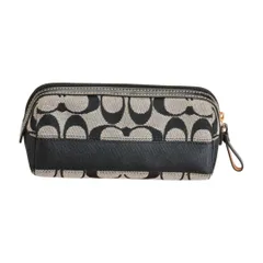 コーチ COACH シグネチャー キャンバス×レザー ポーチ マルチケース 小物入れ 40025 グレー レディース F-B6897