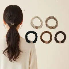 ヘアゴム ヘアアクセ シンプル おしゃれ 5本セット 跡がつかない 髪ゴム 簡単 まとめ髪 柔らかい 編み込み