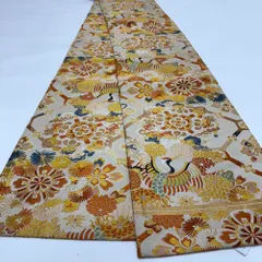 丸帯 アンティーク ヴィンテージ 全通 金帯 410cm 花嫁衣装 貸衣装 中古 リサイクル 結婚式 婚礼 着付け 舞台 きもの 着物 5097