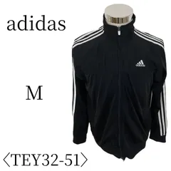 adidas アディダス ブラック ホワイト 長袖 ジャージリブジャケット M TEY32-51
