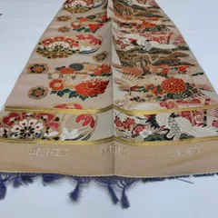 丸帯 アンティーク ヴィンテージ 未仕立て 全通 金帯 395cm 花嫁衣装 貸衣装 中古 リサイクル 結婚式 婚礼 着付け 舞台 きもの 着物 5142