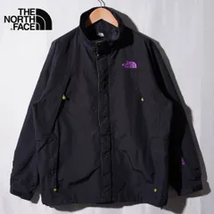 ノースフェイス THE NORTH FACE ナイロンジャケット L ブラック パープル グリーン ロゴ刺繍 マウンテンパーカー オーバーサイズ ストリート アメカジ テック 古着 J222