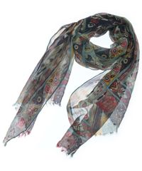 D449 ETRO エトロ ペイズリー柄 ストール ショール 赤 美品 シルク
