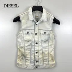 DIESEL 00s y2k grunge bleach denim vest XS ディーゼル ブリーチデニム ベスト ノースリーブ 白タグ アーカイブ 平成