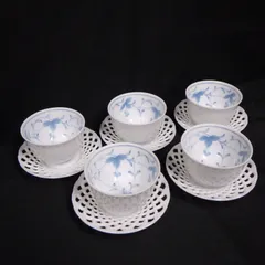 彩堂 京唐草 茶托付煎茶揃 春夏用 湯呑みセット 併売