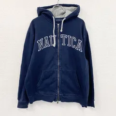 古着 used　NAUTICA　ノーティカ　フルジップスウェットパーカー/フーディー　デカロゴ　紺　ネイビー　XLサイズ
