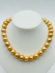 南洋 白蝶 パール ネックレス 13.0-15.0mm ゴールド ナチュラルカラー South Sea Pearl