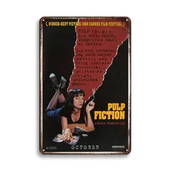 新品 ブリキ看板 レトロ インテリア ビンテージ 壁飾り おしゃれ パルプフィクション