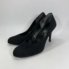 美品〇 STRAWBERRY-FIELDS ストロベリーフィールズ パンプス ブラック レッドソール スエード 23 黒