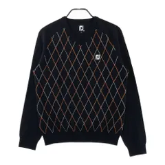 サイズ：M FOOT JOY フットジョイ  ニットセーター ダイヤ柄 ブラック系 [240101608629] ゴルフウェア メンズ ストスト