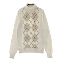 サイズ：LL CALLAWAY キャロウェイ  タートルネック ニット アーガイル ベージュ系 [241003001015] ゴルフウェア レディース ストスト