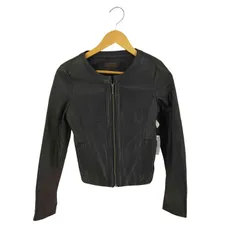 ユーズドフルギ USED古着 {{PROFILE}} PIG LEATHER シングルライダースジャケット レディース JPN：38 