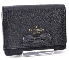 kate spade new york ケイトスペード Pass Case パスケース 定期入れ Black ブラック 黒 ストライプ ボーダー リボン キーホルダー