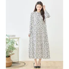 ★SALE★NEW Spring★【TRUBE】NEW ラビットパターン ティアード ワンピース M〜L (C38-969E) レディース 婦人服 総柄 ウサギ柄 ロングワンピース 上品 大人可愛い きれいめ カジュアル 20代 30代 40代 50代 60代