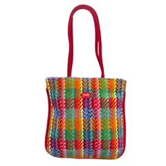 極美品 フェイラー FEILER トートバッグ 手提げ 肩掛け ショルダーバッグ マルチカラー 虹色 シュニール織り