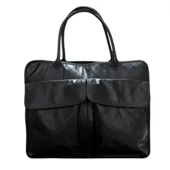 美品 GHERARDINI ゲラルディーニ ソフティ SOFTY ハンドバッグ トートバッグ ブラック 黒 A4対応 ダブルポケット ロゴ 総柄