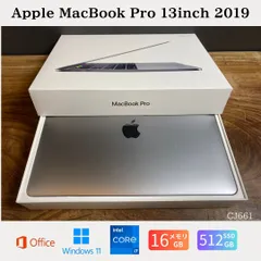 ［良品］Apple MacBook Pro 13インチ 2019 / Core i7 / メモリ16GB / SSD 512GB / Windows 11 / Office 2024 / CJ661