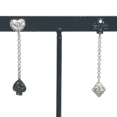 ポンテヴェキオ Ponte Vecchio トランプモチーフ スウィング ピアス ダイヤモンド 計0.31ct K18WG 2.9g ホワイトゴールド レディース【中古】