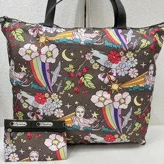 8929　LeSportsac レスポートサック　トートバッグ　ハンドバッグ　大きめ　大容量　軽量　カジュアル　シンプル　レディース　ポーチ　花柄　フラワー　ブラウン　女神