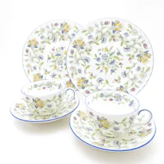 MINTON ミントン ハドンホールブルー ティーカップ＆ソーサー 中皿 4点 セット 20cmプレート 花柄 SC10258V2 