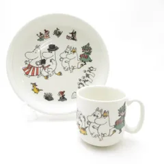 ARABIA アラビア ムーミン チルドレンセット ハッピーファミリー マグカップ 中皿 2点 陶器 18cmプレート 旧刻印 北欧 フィンランド SC10198Q1 