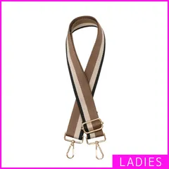 【新品・未使用】 ショルダーストラップ レディース 幅広 太め 刺繍 ゴールド金具 お洒落 エスニック 付け替え用 長さ調節可能 調整可 スマホショルダー スマホストラップ バッグ用 ポーチ用 スリーラインBR/GD ブラウン 茶 金 SBD-450-912
