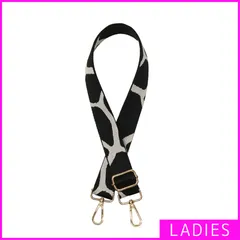 【新品・未使用】 ショルダーストラップ レディース 幅広 太め 刺繍 ゴールド お洒落 エスニック 付け替え用 長さ調節可能 調整可 スマホショルダー スマホストラップ バッグ用 ポーチ用 ジラフBK/GD ブラック 黒 金 SBD-450-912-CPM2