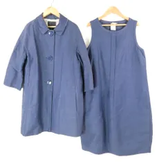 Smaxmara エスマックスマーラ コート ワンピース 2点 コ42 (M-L相当) ワ46 (XL相当) コットン他 ノースリーブ ひざ下丈 セット レディース AY7936A21 
