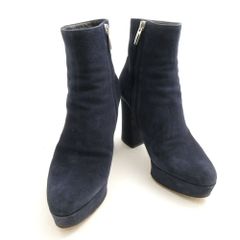 CHANEL⭐︎美品 ネイビー スエード 高ヒール ブーティ - メルカリ